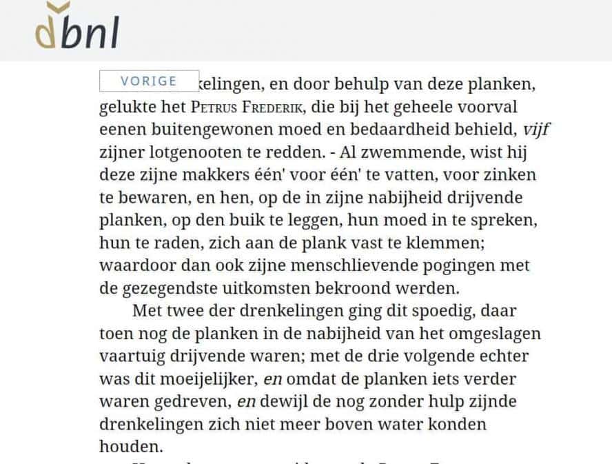 Kwakoe is de enige opvarende die kan zwemmen en hij weet vijf van de zes opvarenden te redden