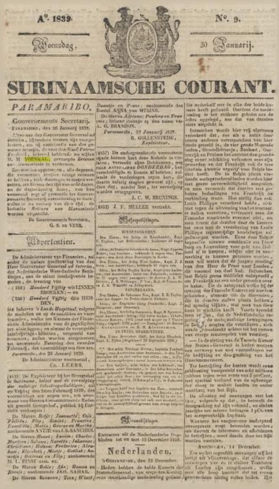 brieven van manumissie worden verleend op 11 februari 1839 en op dat moment krijgt Kwakoe officieel een achternaam; voortaan heet hij Petrus Frederik Bijderhand.