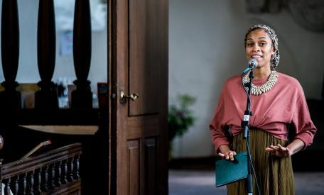 Tammy Blue, een van de Spoken Word artiesten van Noordstaat
