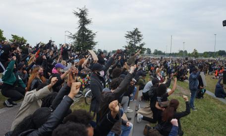 De Black Lives Matter demonstratie in het Mandela Park kreeg breed support