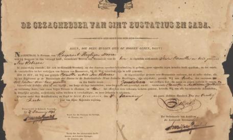 Akte van manumissie van Camilla Goudsteen en haar dochter Ann Rebecca op 3 januari 1848