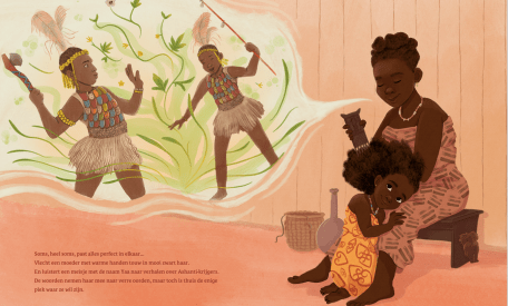 Meisje met de zaadjes in het haar